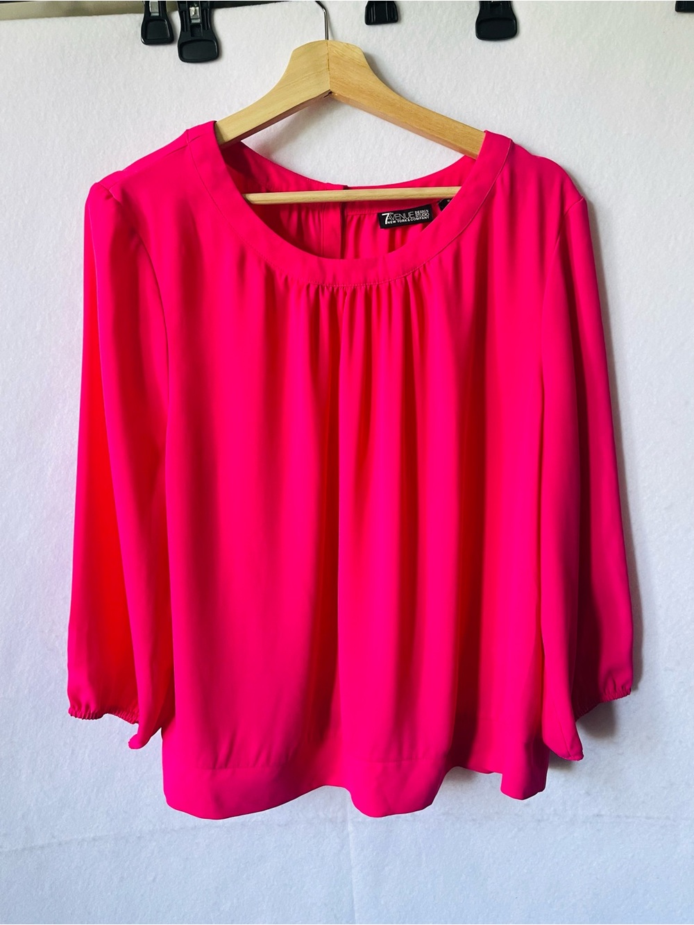 New York & Company Women's Pink Blouse Size XL Buttons On Back, 3/4 Sleeve NEW